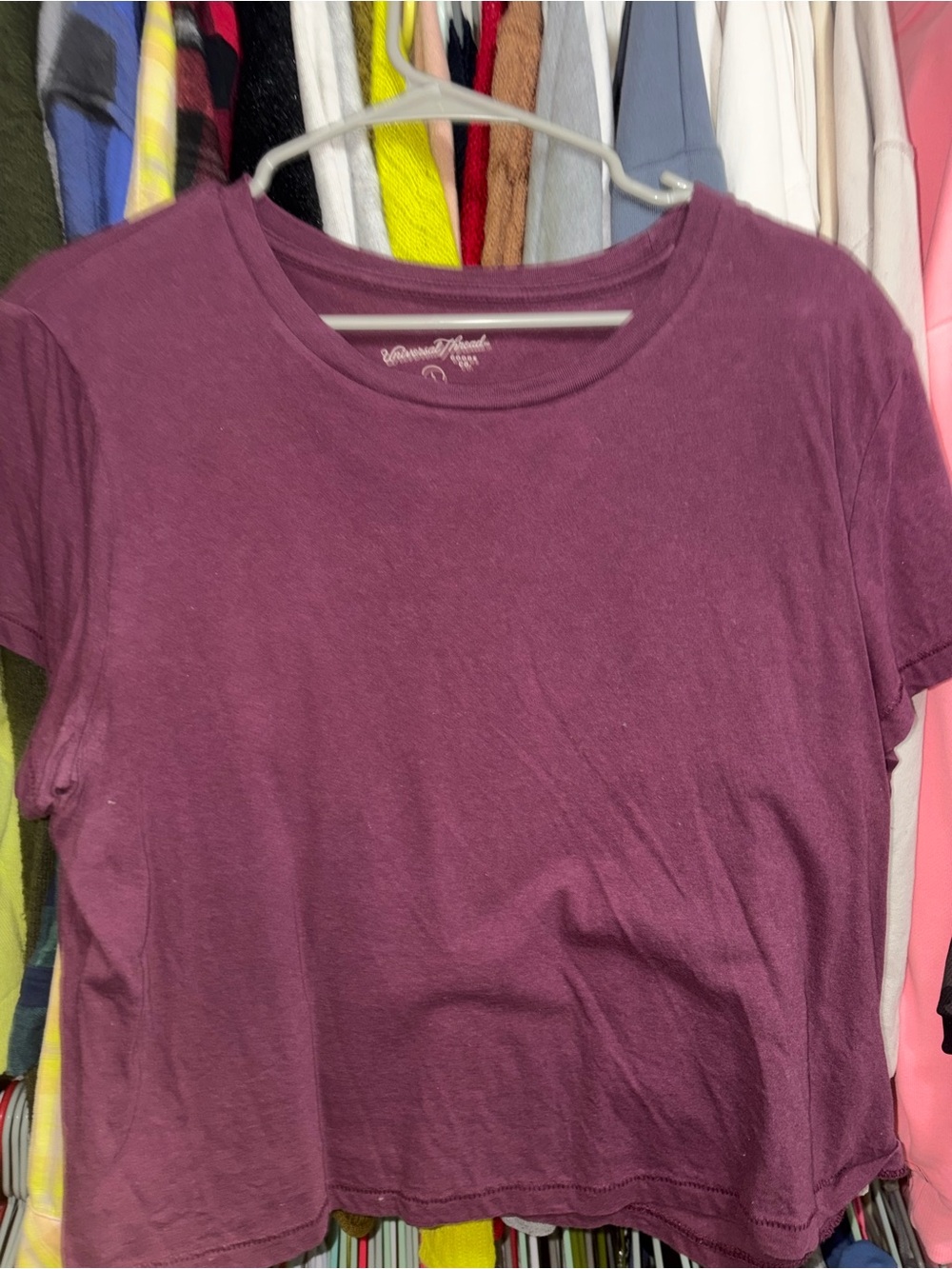 Universal Thread Women's Crop Tee in Plum